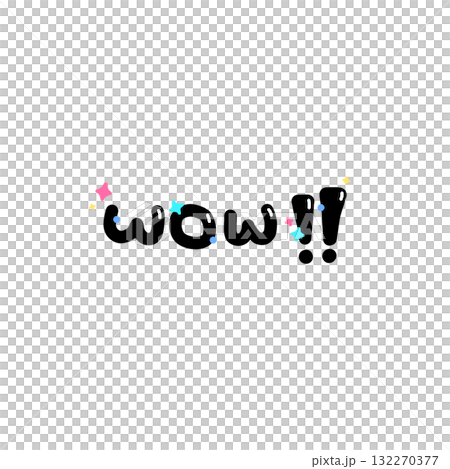Playful and colorful hand drawn WOW text with stars and dots, conveying excitement and surprise. design features black font with vibrant accents, creating cheerful and lively effect Playful and colorful hand drawn WOW text with stars and dots, conveying excitement and surprise. design features black font with vibrant accents, creating cheerful and lively effect 132270377