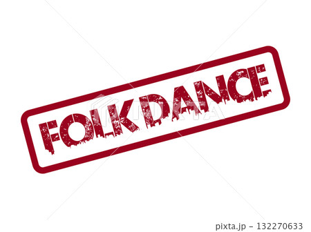 Grungy red FOLK DANCE mark for traditional cultural movement and community events 132270633