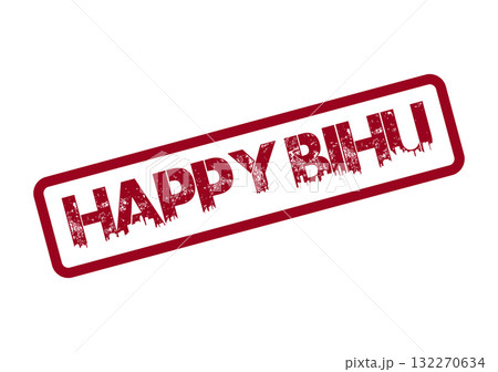 Happy Bihu Festival Celebration Textured Stamp for Cultural Events and Traditional Observances Happy Bihu Festival Celebration Textured Stamp for Cultural Events and Traditional Observances 132270634