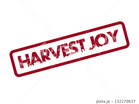 Harvest Joy Emblem Textured Stamp for Celebratory Seasonal Themes and Abundant Gatherings 132270637