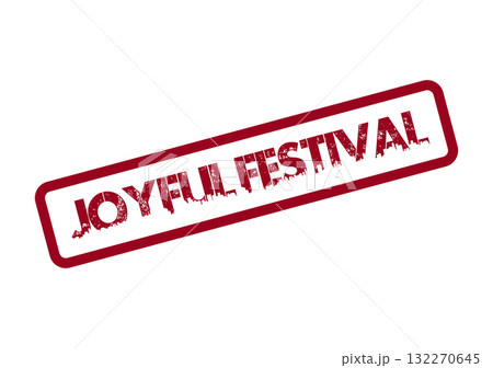 Red Distressed Joyful Festival stamp with textured ink effect for lively celebration events Red Distressed Joyful Festival stamp with textured ink effect for lively celebration events 132270645