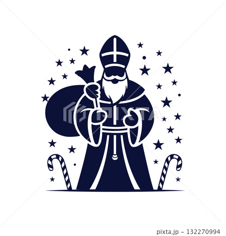 St Nicholas Day Silhouette Symbol Set 132270994