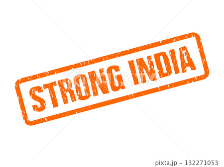 Emphasizing a strong and resilient India with this impactful orange stamp highlighting national power Emphasizing a strong and resilient India with this impactful orange stamp highlighting national power 132271053