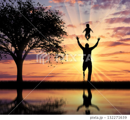 Beautiful cloudy evening sky 132271639