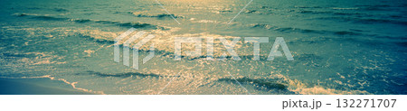 Seascape on a sunny day. Nature background. Horizontal banner Seascape on a sunny day. Nature background. Horizontal banner 132271707