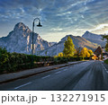 Autumn morning countryside road view, Winkl, Traunkirchen, Upper Austria. 132271915