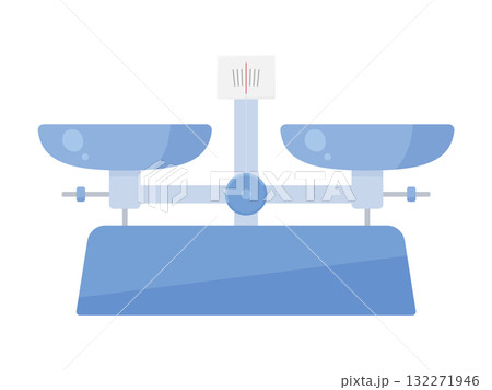 空っぽの釣り合っている上皿てんびんのイラスト 132271946