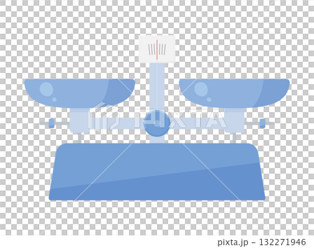 Illustration of an empty, balanced balance 132271946