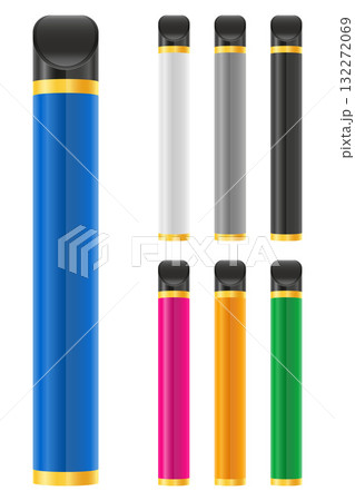 cigarettes electronic device smoke vaporizer vector illustration isolated 132272069
