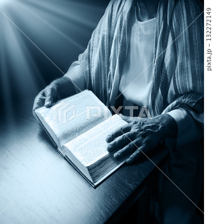 Old man reading a big book Old man reading a big book 132272149