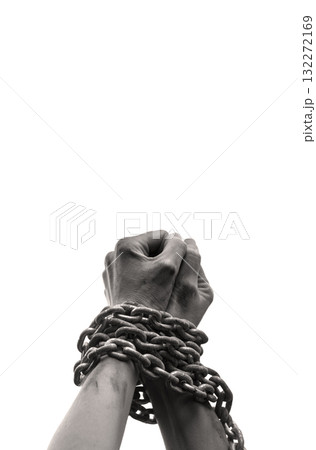 Arms Bounded with iron chain Arms Bounded with iron chain 132272169