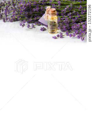 Lavender flowers and oil in the bottle 132272196