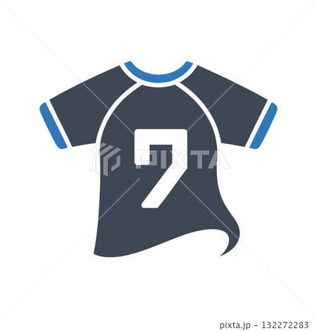 Sports jersey t-shirt with number icon 132272283