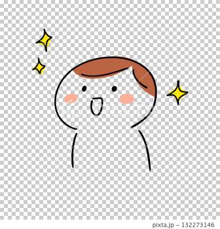 Illustration of a happy child, touching, respectful, happy, sparkling 132273146