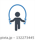 Jump rope exercise icon. Skipping rope icon 132273445