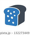 Loaf of sandwich white bread icon 132273449