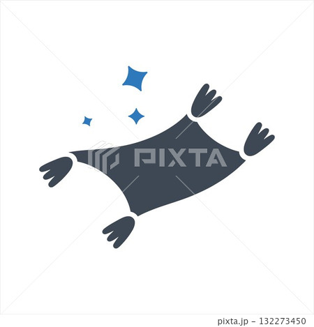 Magic carpet or flying carpet icon 132273450