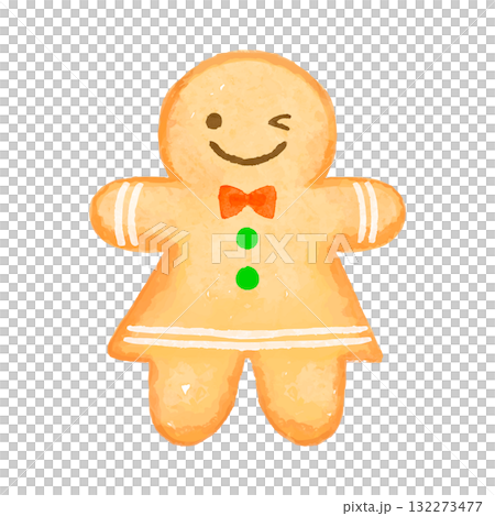 可愛的水彩薑餅人餅乾 可愛的水彩薑餅人餅乾 132273477