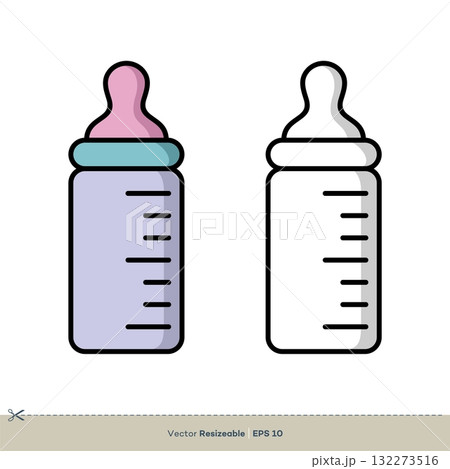 Baby Bottle Icon Vector Logo Template Illustration Design. Vector EPS 10. Baby Bottle Icon Vector Logo Template Illustration Design. Vector EPS 10. 132273516