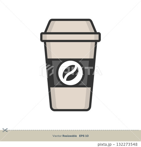 Coffee Cup Icon Vector Logo Template Illustration Design. Vector EPS 10. 132273548