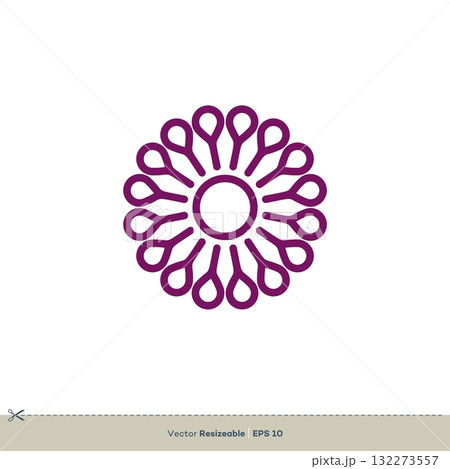Purple Flower Ornament Vector Logo Template Illustration Design. Vector EPS 10. Purple Flower Ornament Vector Logo Template Illustration Design. Vector EPS 10. 132273557