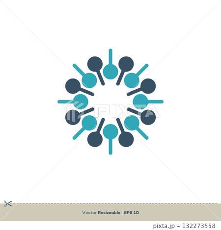 Teal Flower Ornament Vector Logo Template Illustration Design. Vector EPS 10. 132273558
