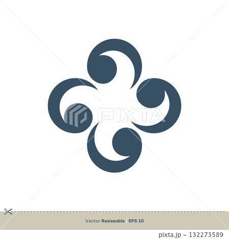 Flower Swoosh Logo Template Illustration Design. Vector EPS 10. 132273589