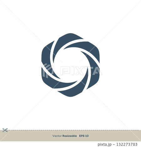 Shutter Lens Vector Logo Template Illustration Design. Vector EPS 10. 132273783