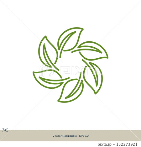 Outline Leaf Vector Logo Template Illustration Design. Vector EPS 10. 132273921