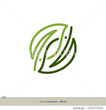Outline Leaf Vector Logo Template Illustration Design. Vector EPS 10. 132273922