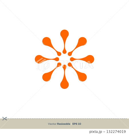 Orange Star Flower Ornamental Vector Logo Template Illustration Design. Vector EPS 10. 132274019