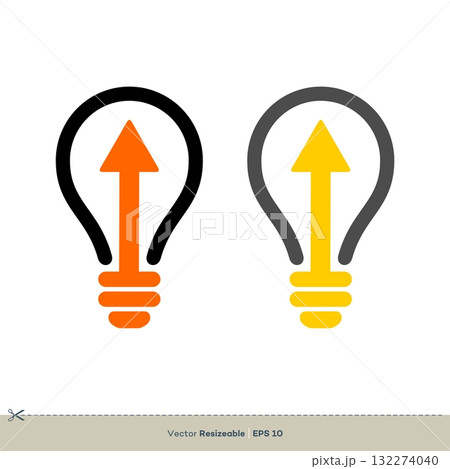Up Arrow Light Bulb Logo Template Illustration Design. Vector EPS 10. Up Arrow Light Bulb Logo Template Illustration Design. Vector EPS 10. 132274040
