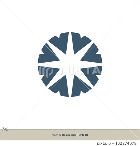 Circle Star Ornamental Logo Template. Decorative Star Vector Illustration Design. Vector EPS 10. 132274079