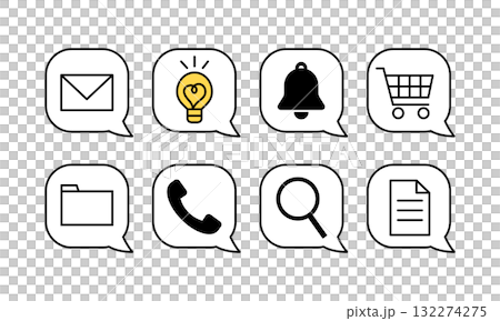 用圖示取代對話氣泡插圖的變體包 132274275