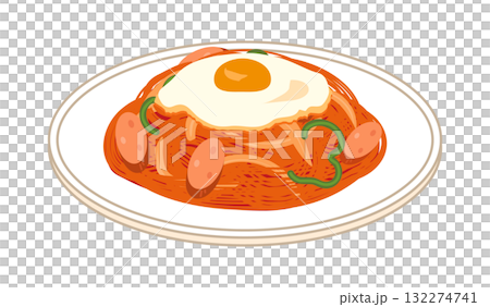 圖:那不勒斯義大利麵,盤子上放著煎蛋 圖:那不勒斯義大利麵,盤子上放著煎蛋 132274741