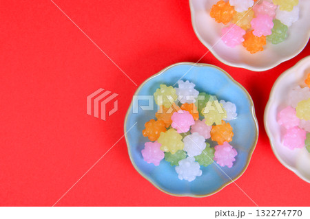 和菓子　2　カラフルな金平糖 132274770