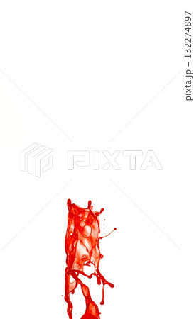 Blood Splash in Freeze Motion . Isolated on White Background 132274897