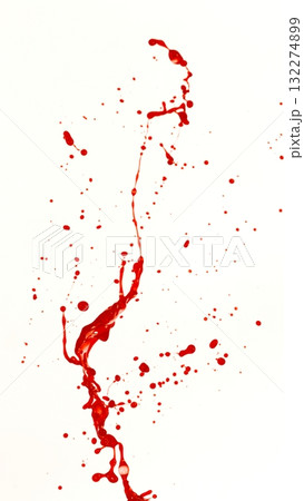 Blood Splash in Freeze Motion . Isolated on White Background 132274899