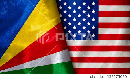 アメリカの国旗とセーシェルの国旗 132275050