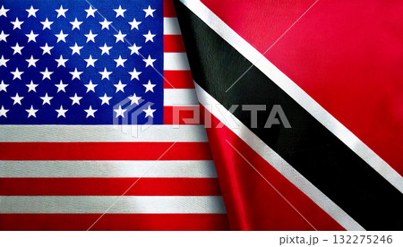 アメリカの国旗とトリニダード・トバゴの国旗 アメリカの国旗とトリニダード・トバゴの国旗 132275246