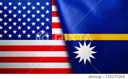 アメリカの国旗とナウルの国旗 アメリカの国旗とナウルの国旗 132275264