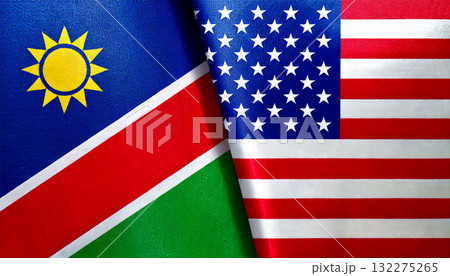 アメリカの国旗とナミビアの国旗 アメリカの国旗とナミビアの国旗 132275265