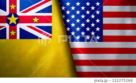 アメリカの国旗とニウエの国旗 アメリカの国旗とニウエの国旗 132275268