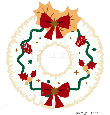 クリスマスリースのイラスト 132275655