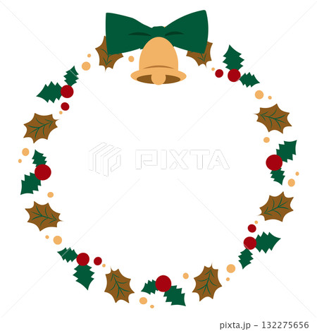 クリスマスリースのイラスト 132275656