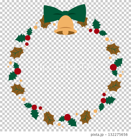 聖誕花圈圖 132275656