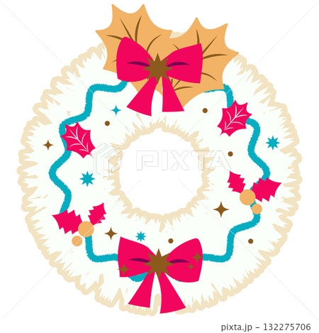 クリスマスリースのイラスト 132275706