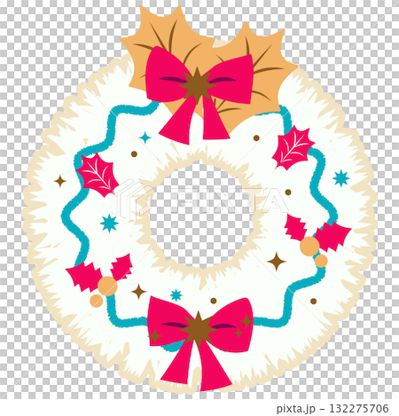 クリスマスリースのイラスト 132275706