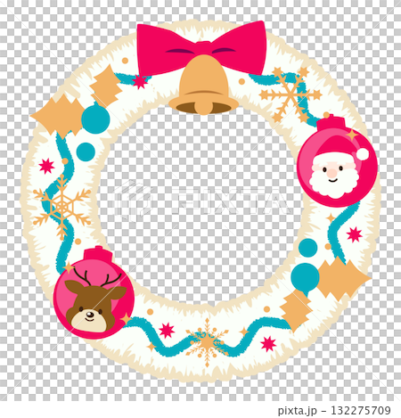 聖誕花圈圖 132275709