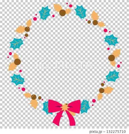 クリスマスリースのイラスト クリスマスリースのイラスト 132275710